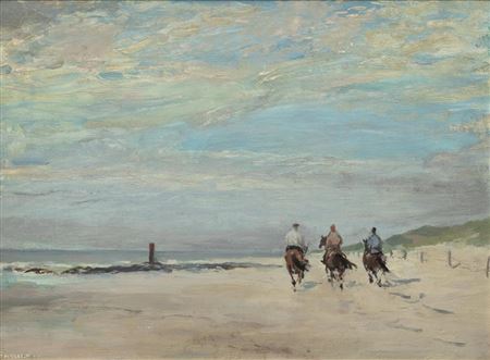 Three riders on the beach by Frida Holleman - Auction record, sale price, and art valuation. Compare with similar artists and explore comparable artworks.
