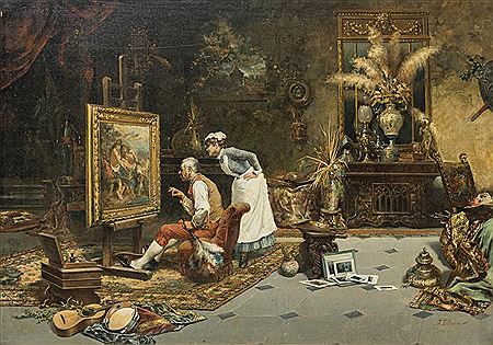 Showing the maid a painting