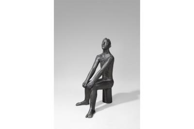 Seated on Tree Stump