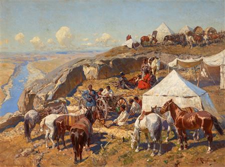 Equestrian Camp in the Caucasus Mountains