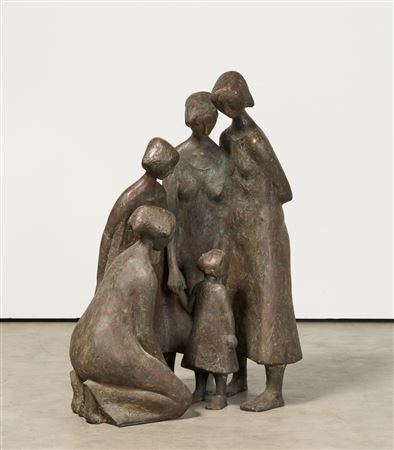 Sample artwork by Manfred Welzel (1926 - 2018), known for sculpture figure groups, men, women and children - View similar artists and auction records