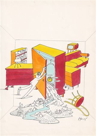 Sample artwork by Stanislav Holy (1943 - 1998), known for painting - View similar artists and auction records