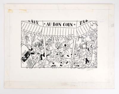 Illustration on the theme of Parisian cafés