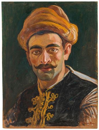 Ritratto di uomo orientale in abiti tradizionali
