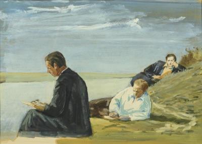 Reading by the Water by Heinrich Witz - Auction record, sale price, and art valuation. Compare with similar artists and explore comparable artworks.
