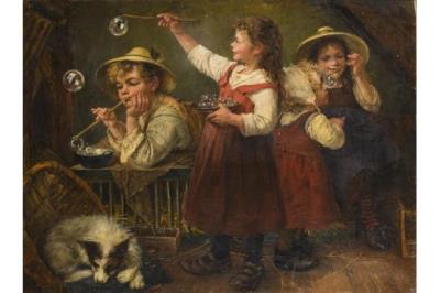 Children with soap bubbles