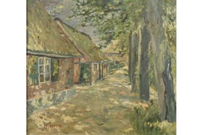 Dorfstraße by Hermann Sievers - Auction record, sale price, and art valuation. Compare with similar artists and explore comparable artworks.