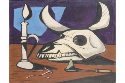 Still life with animal skull