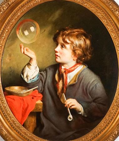 Young Boy Blowing Bubbles
