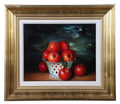 Still life with apples ("Porcelaine de Paris aux Pommes et Cerises")