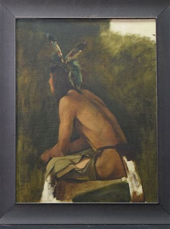 Portrait painting of native American