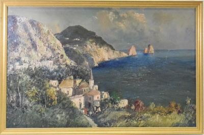 Coastal Italy with picturesque town and stunning coastline