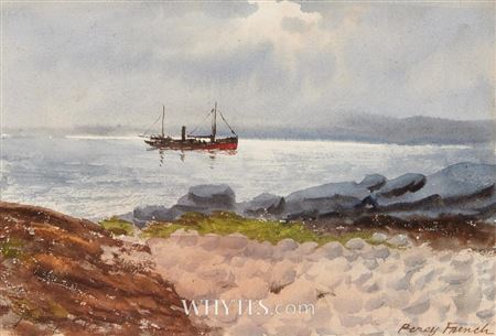 COASTAL SCENE WITH STEAMBOAT