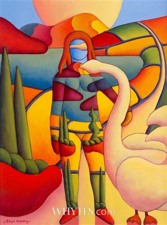 LANDSCAPE WOMAN WITH SWAN