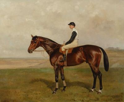 Portrait of Primer with Walter Earl as jockey