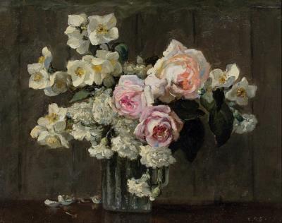 Still life with flowers in a jug