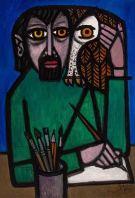 With the eyes of the owl (self-portrait)