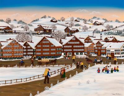 Winter in Appenzellerland by Anna Staub - Auction record, sale price, and art valuation. Compare with similar artists and explore comparable artworks.