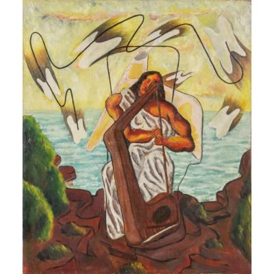 Woman with harp by Pippo Oriani - Auction record, sale price, and art valuation. Compare with similar artists and explore comparable artworks.