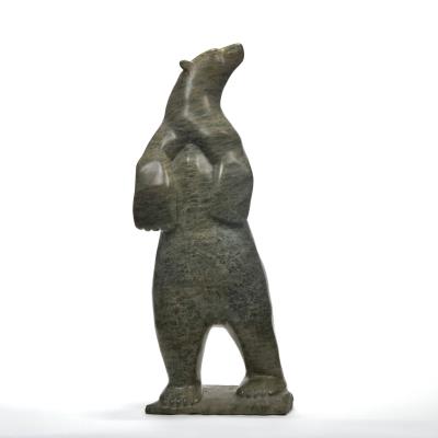 Stone Carving of a Standing Bear