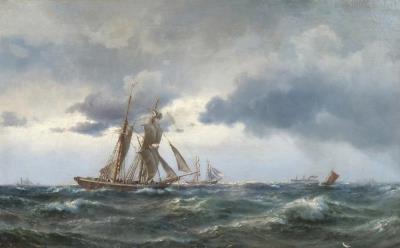 Sailing Ship on Stormy Seas