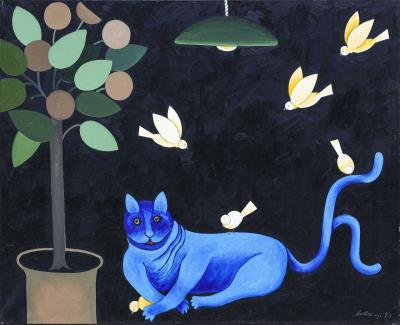 The cat and the two sparrows (Book XII Fable II)
