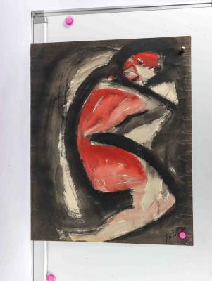 Abstract red nude