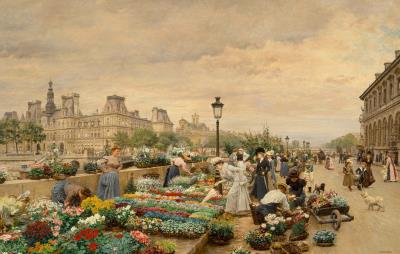 Quai aux fleurs and Hôtel de Ville, 1900