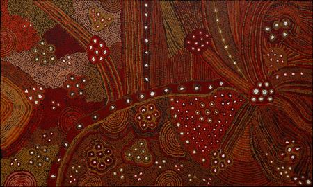 Minma Kutjara Tjukurrupa by Elaine Woods - Auction record, sale price, and art valuation. Compare with similar artists and explore comparable artworks.