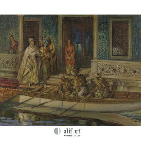 “The Favourite Getting on a Caique” by Munif Fehim Ozerman - Auction record, sale price, and art valuation. Compare with similar artists and explore comparable artworks.