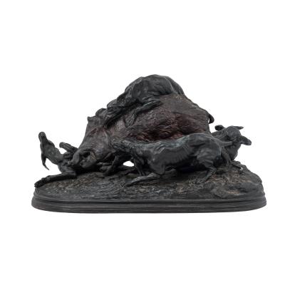Boar Hunt Figural Group