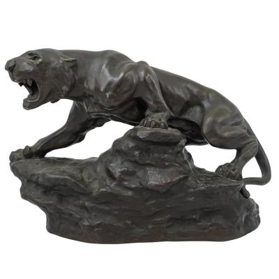 Bronze Panther Sculpture