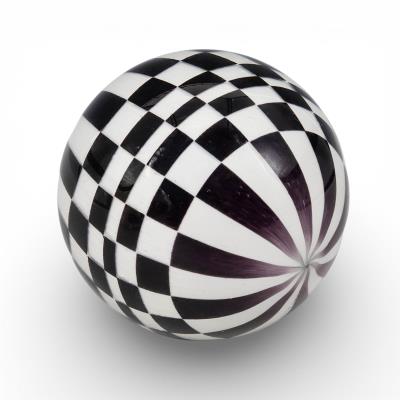 Checkered Glass Paperweight Sphere