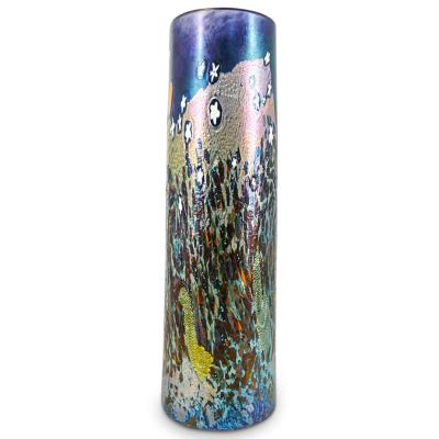Cylindrical Art Glass Vase