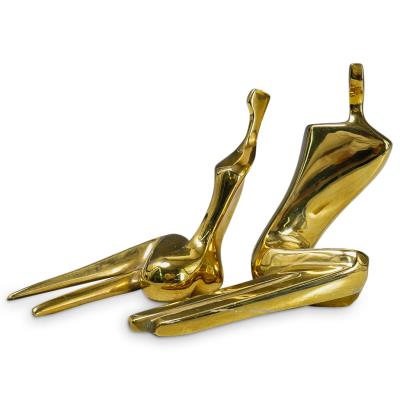 Seated Couple Gilt Bronzes (2)