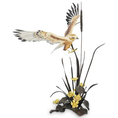 Porcelain & Bronze Bird Sculpture