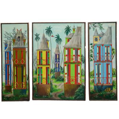 Gingerbread Houses Triptych