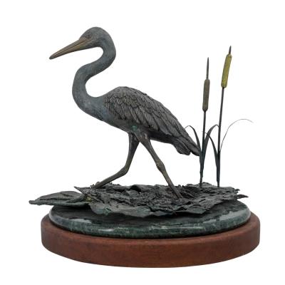 Bronze Great Blue Heron Sculpture