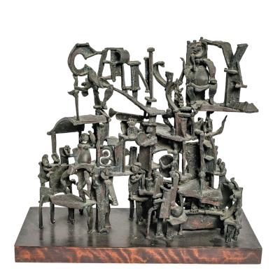 Bronze Brutalist Figural Sculpture