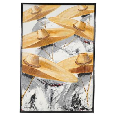 Six men in white wearing large sombreros