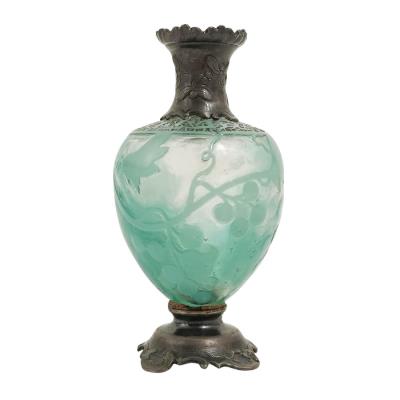 Sterling Silver & Art Glass Vase