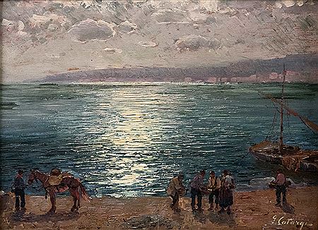 "Fishermen at the Sea Shore" by Georges Catargi - Auction record, sale price, and art valuation. Compare with similar artists and explore comparable artworks.