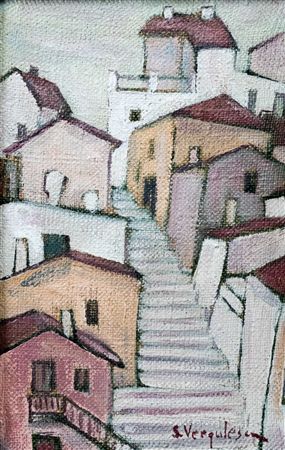 Staircase Between Houses by Spiru Vergulescu - Auction record, sale price, and art valuation. Compare with similar artists and explore comparable artworks.