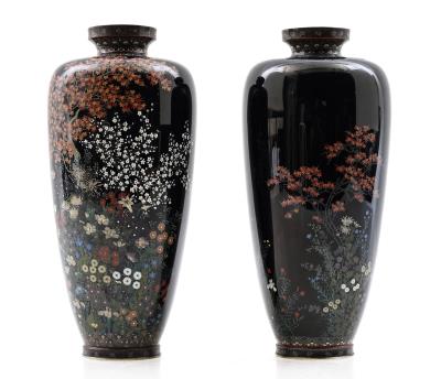 Silver Wire Cloisonne Vases