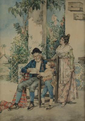 Valencian Family, 1882 by Vicente Nicolau Cotanda - Auction record, sale price, and art valuation. Compare with similar artists and explore comparable artworks.