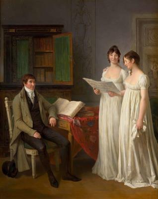 Portrait of Etienne-François Marchand and his two daughters