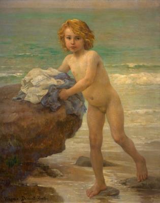 Jeune fille sortant de la mer