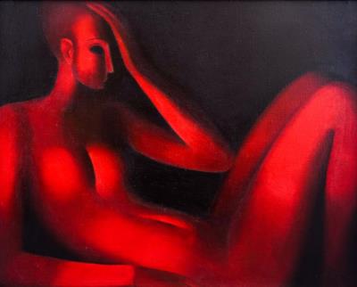 Nude in red [1980's] by Toma Trifonovski - Auction record, sale price, and art valuation. Compare with similar artists and explore comparable artworks.