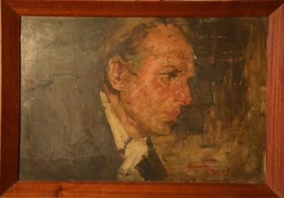 Male portrait of journalist by Nikolaj But - Auction record, sale price, and art valuation. Compare with similar artists and explore comparable artworks.