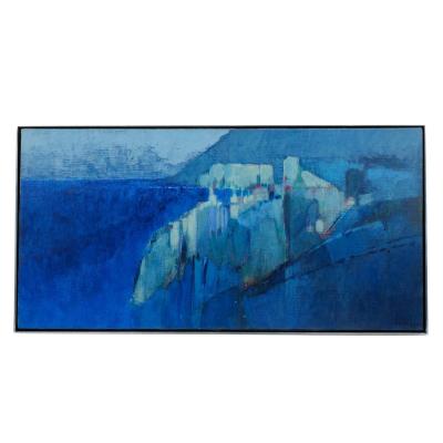 Coastal town in blue